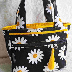 Coffee Carry Bags Black Daisies