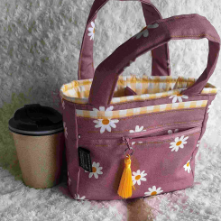 Coffee Carry Bags Pink Daisies