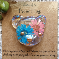 Pink Blue Daisy Big Ted Bear Hug