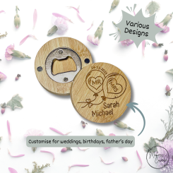 Personalised Bamboo Magnetic Bottle Opener