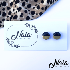 Black and gold half and half studs