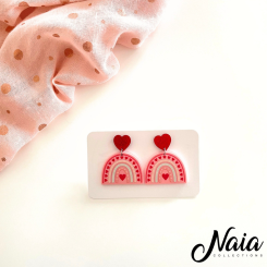 Rainbow Heart Dangle Earring