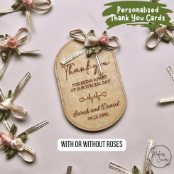 Personalised Wedding Thank You Cards (15 Cards)