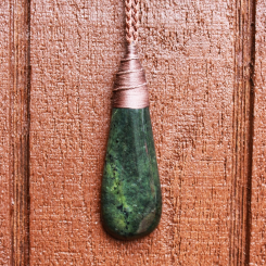 New Zealand Greenstone Pounamu Roimata Tear Drop Necklace