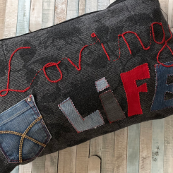 Cushion - Loving Life - Denim/Wool Combo