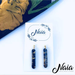 Black and gold Dangle Earrings