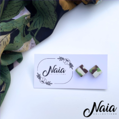 Square Handmade Stud earrings (Autumn Collection)