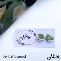 Hexagon Handmade Stud earrings (Autumn Collection)