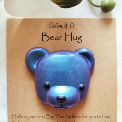 Blue Metallic Big Ted Bear Hug