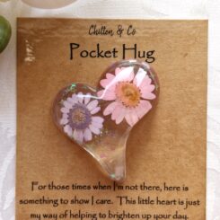 Purple Pink Daisy Heart Pocket Hug