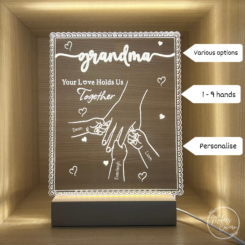 Personalised Mom Hands with Children Name Night Light