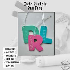 Personalised Pastel Initial Backpack Tag