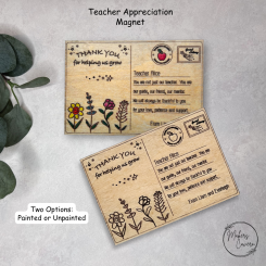 Personalised Wooden Teacher Appreciation Magnet Gift