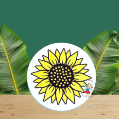 Printed ceramic coaster - Sunflower (1)