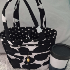 Coffee Carry Bags B & W Cow Spot