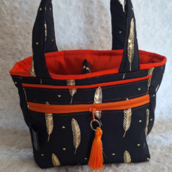 Coffee Carry Bags Gold Feathers