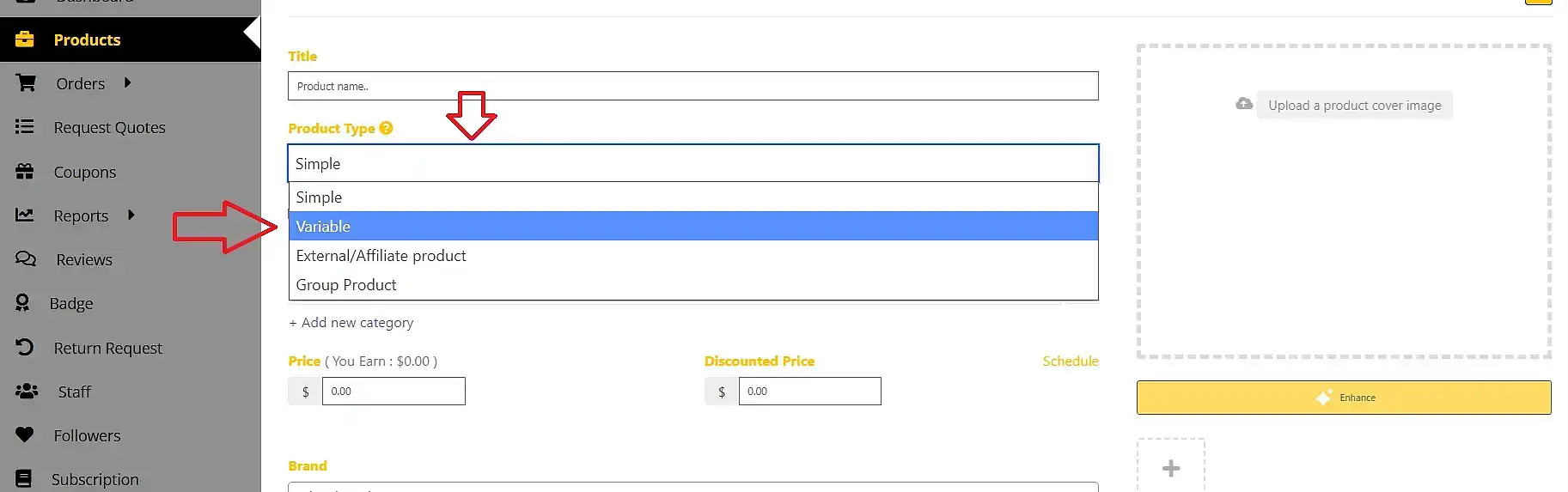 tick the product to variable when wanting to use attributes