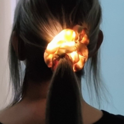 Led Lightup Scrunchie Gold Hair