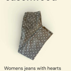 Jasonwood black jeans with blue hearts