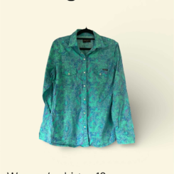 Wrangler Snakeskin Print Turquoise shirt