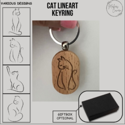 Cat Wooden Keyring