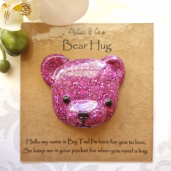 Pink Glitter Big Ted Bear Hug