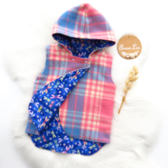 Wool Vest Pink & Blue size 6