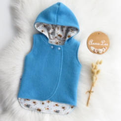 Wool Vest Blue size 6-12mths