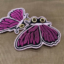 Embroidered Butterfly Shoe Wings: Pretty in Pink