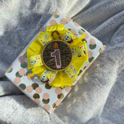 Yellow Handmade Ribbon Rosette: Swappable Badge Brooch