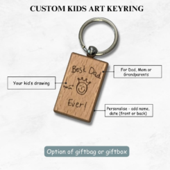 Engraved Kids Art Keyring