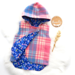Wool Vest Pink & Blue size 6
