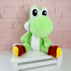Crochet Plush Toy – Dinosaur (Inspired by a Classic Game Character)