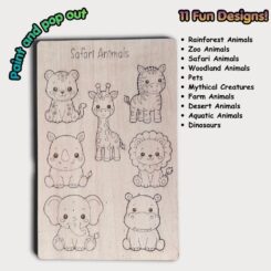 DIY Wooden Animals Colouring Set