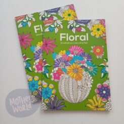 Floral colouring in book