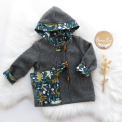 Nellie Wool Coat | Size 3 | Grey Dino