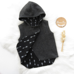 Charcoal Arrows Wool Vest Size 6