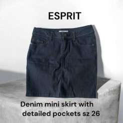 ESPRIT denim mini skirt with detailed pockets sz26