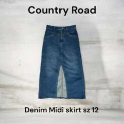 Country Road Midi Denim Skirt sz 12
