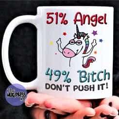 51% Angel 49% Bitch - Mug