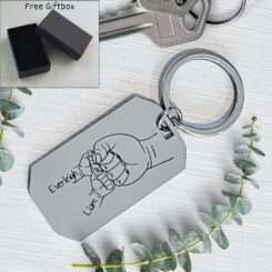Personalised Dad Fist Bump Keyring