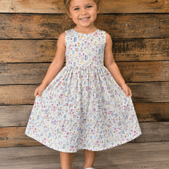 pale blue floral dress