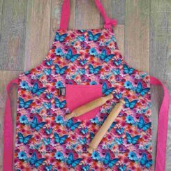 Kids Aprons - Hot Pink Butterflies