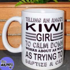 Calm Down Kiwi Girl Mug