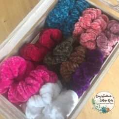 box of luxury scrunchies