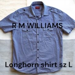 R M Williams Longhorn short sleeved shirt size L