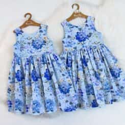 Alexa Dress - Blue Botanical