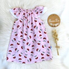 Mia Dress - Pink Christmas Puddings