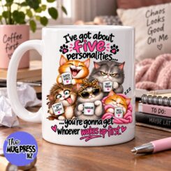Five Personalities Cat - Mug