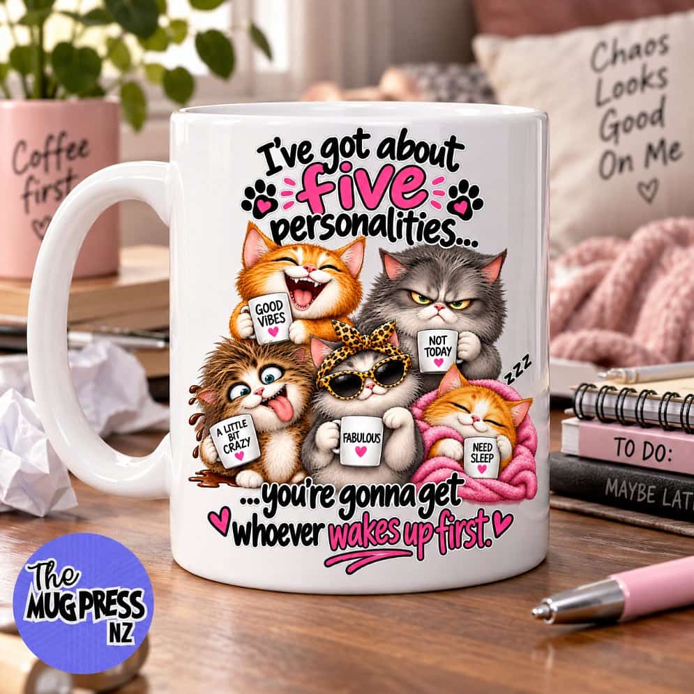 Five Personalities Cat - Mug